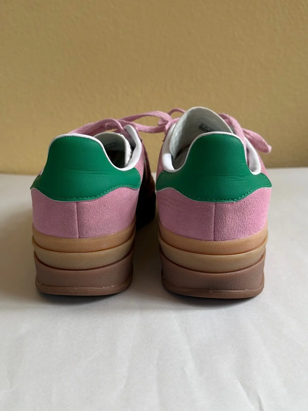 Adidas Gazelle Bold True Pink Green Platform Sneakers Women’s Size 10 EUC!